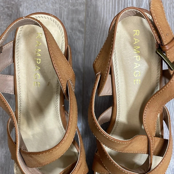 Rampage Hemish Wedge Platform Sandals Strappy Boho Cork 10M - Picture 15 of 16